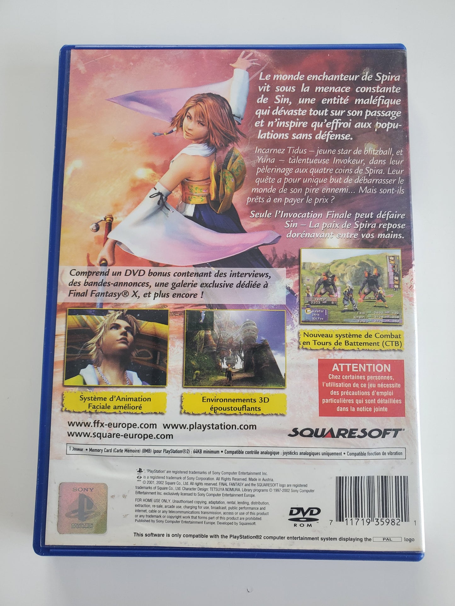 Final Fantasy X PS2 - Jeu RPG avec Notice