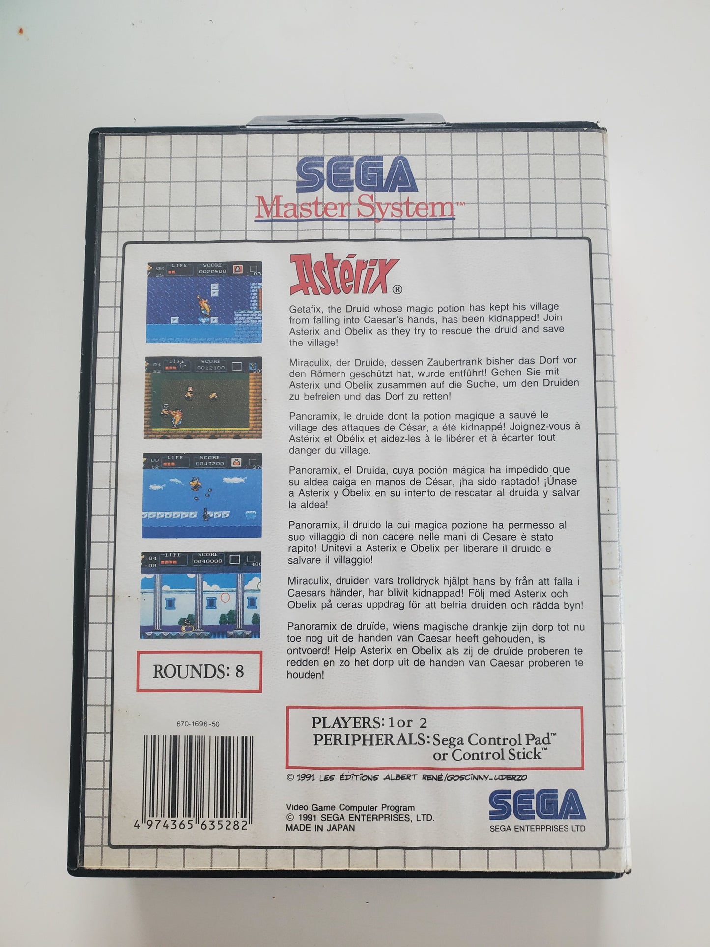 Asterix Sega Master System - Jeu Plateforme avec Notice