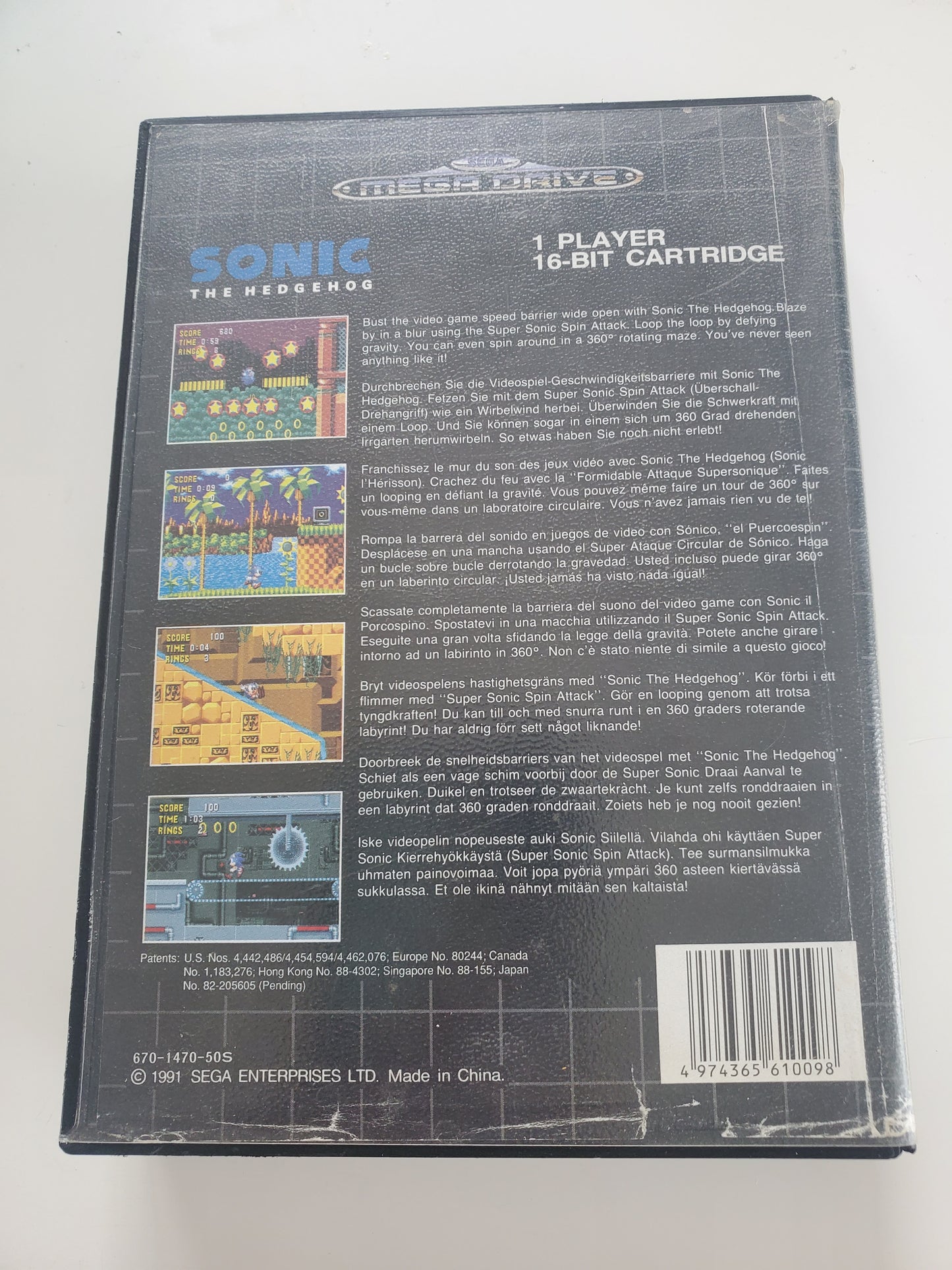 Sonic The Hedgehog Sega Megadrive - Jeu Plateforme Classique