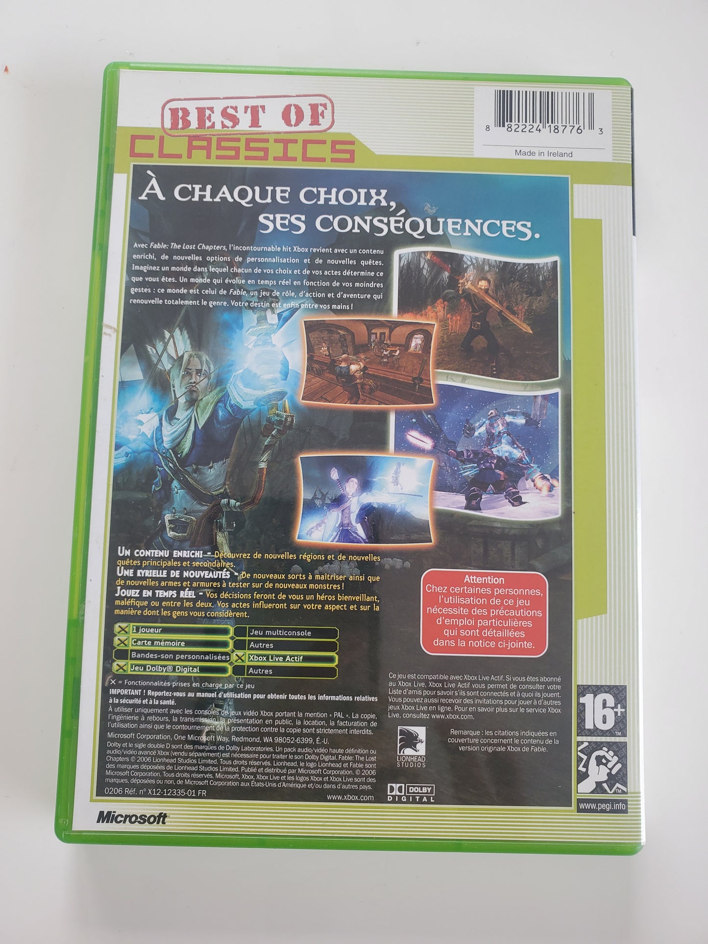 Fable The Lost Chapters Xbox - Jeu RPG avec Notice