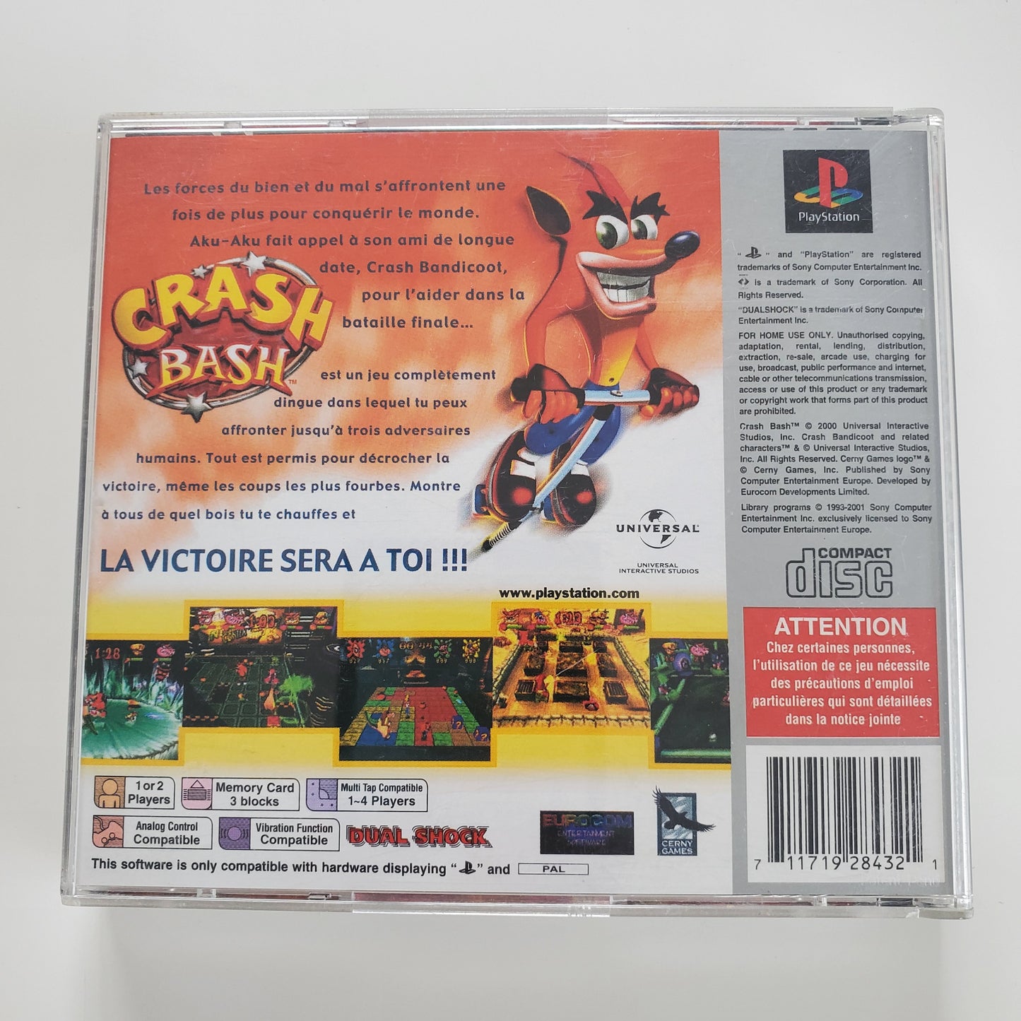 Crash Bash PS1 - Jeu Party Game avec Notice