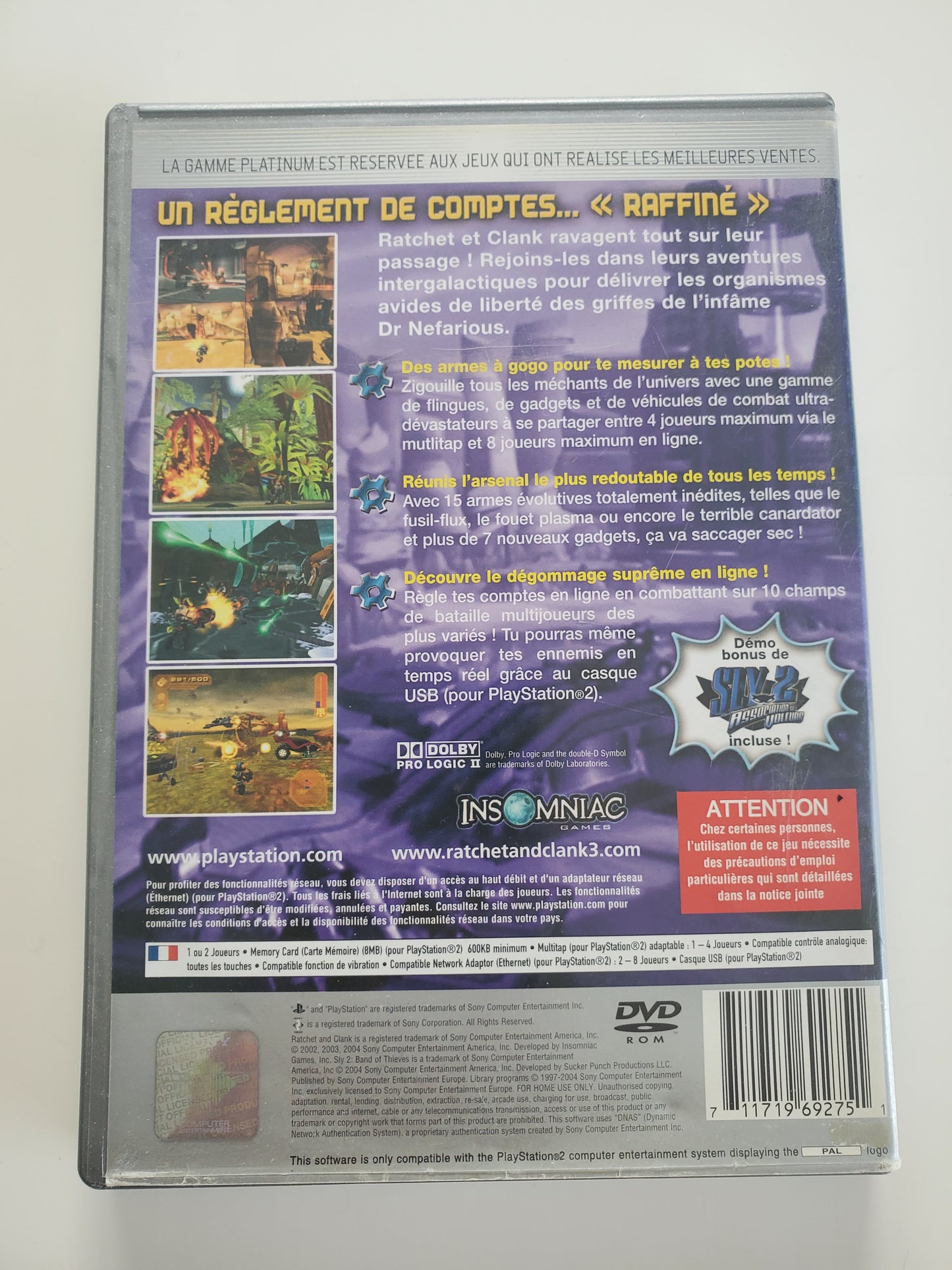Ratchet & Clank 3 PS2 - Jeu Action Plateforme avec Notice