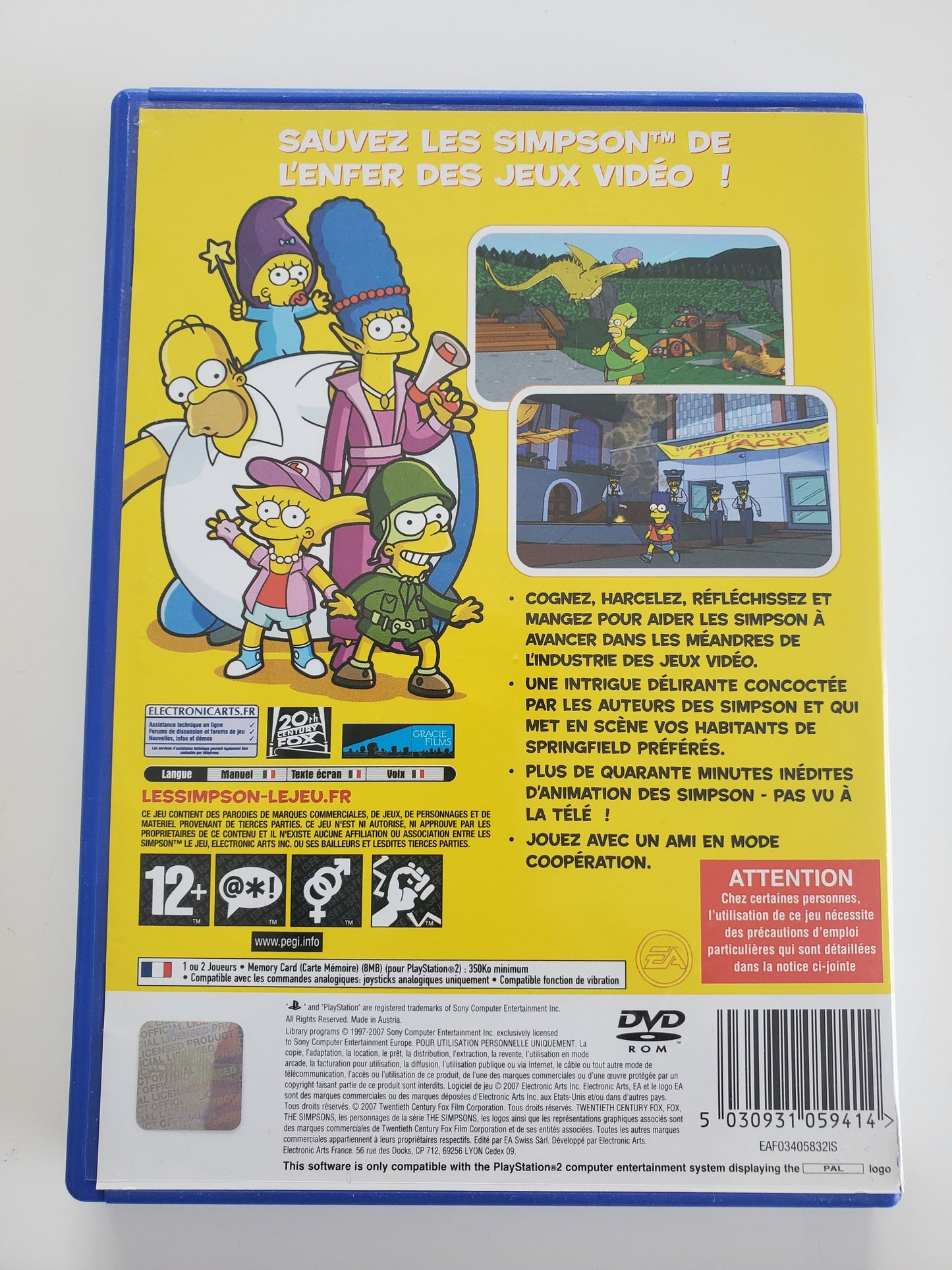 Les Simpsons Le Jeu PS2 - Jeu Action Aventure