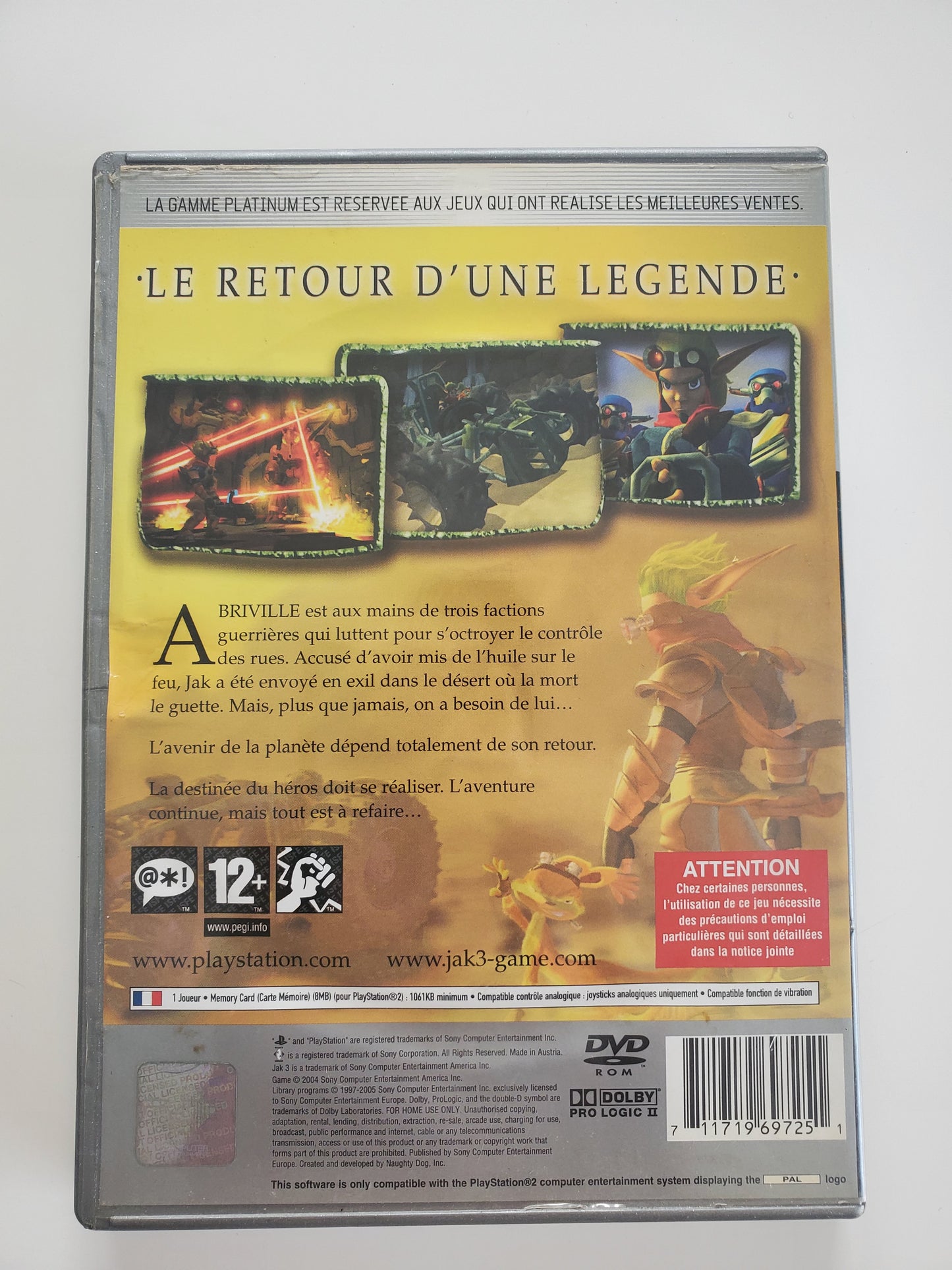 Jak 3 PS2 - Jeu Action Plateforme avec Notice