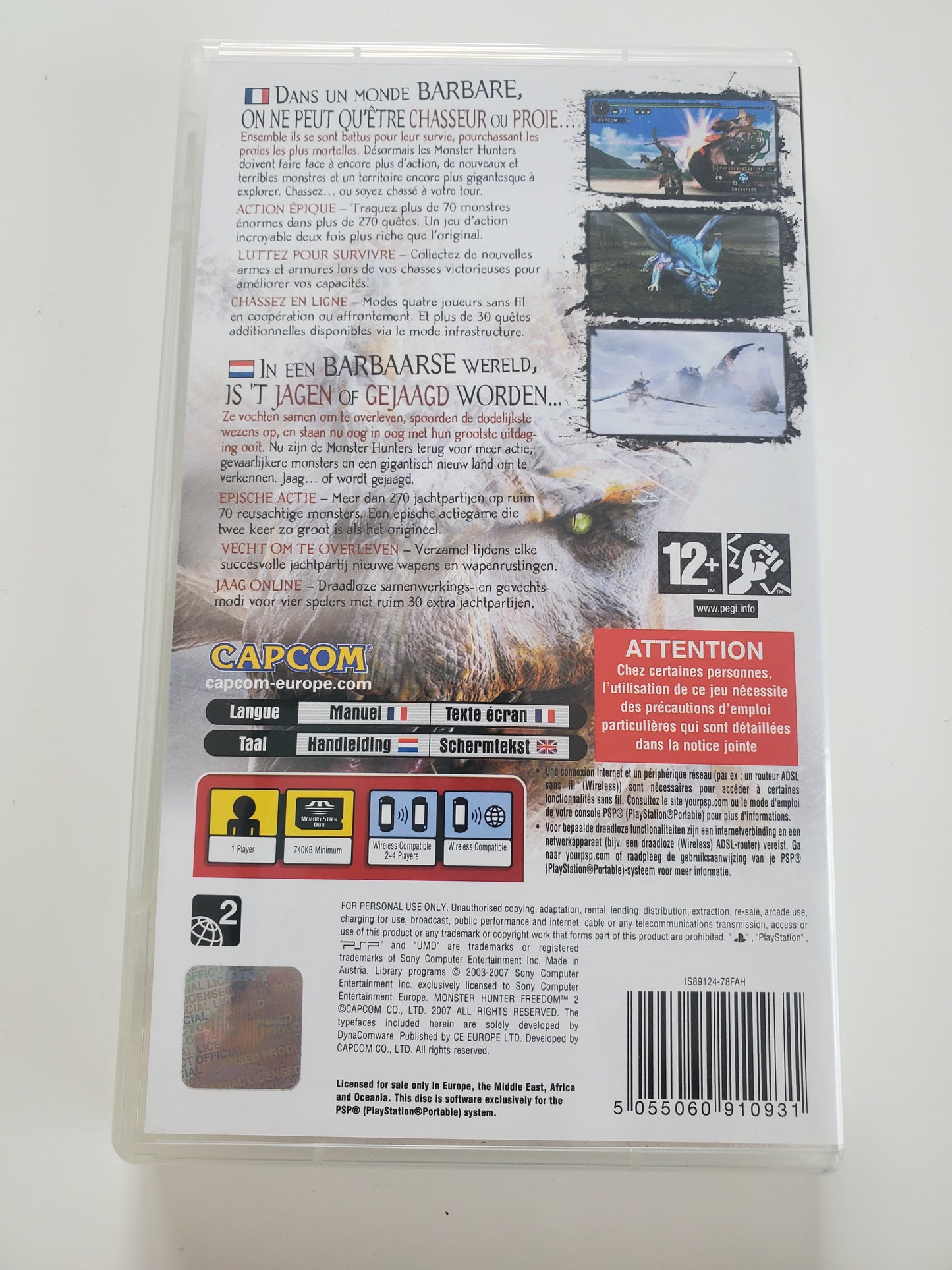 Monster Hunter Freedom 2 PSP - Jeu Action RPG avec Notice